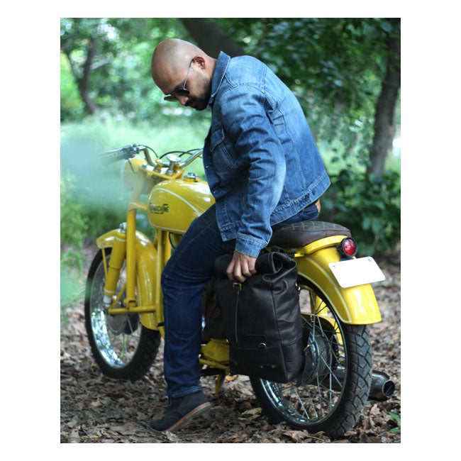 Trip Machine Vintage Leather 15L Motorcycle Saddlebag / Backpack