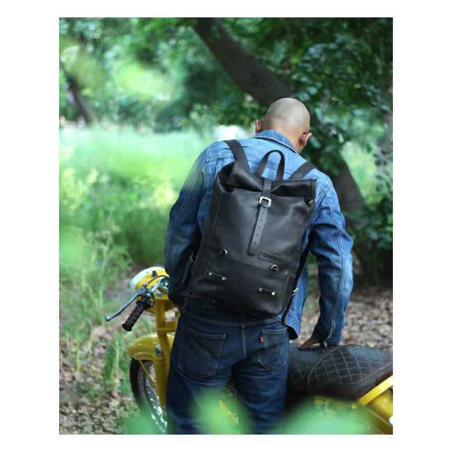 Trip Machine Vintage Leather 15L Motorcycle Saddlebag / Backpack