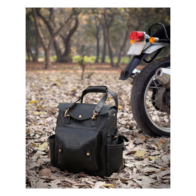 Trip Machine Vintage Leather Outlander Motorcycle Saddlebag / Backpack