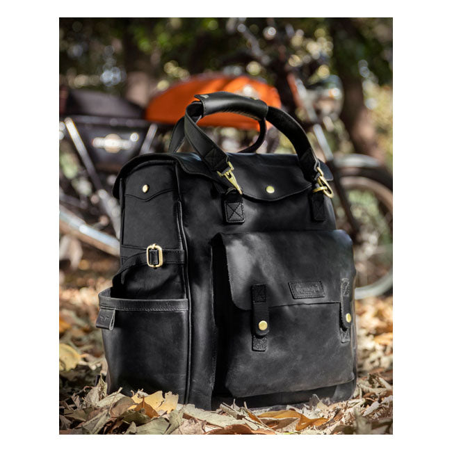 Trip Machine Vintage Leather Outlander Motorcycle Saddlebag / Backpack