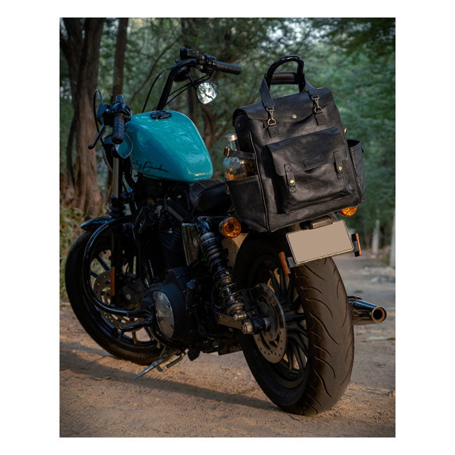 Trip Machine Vintage Leather Outlander Motorcycle Saddlebag / Backpack