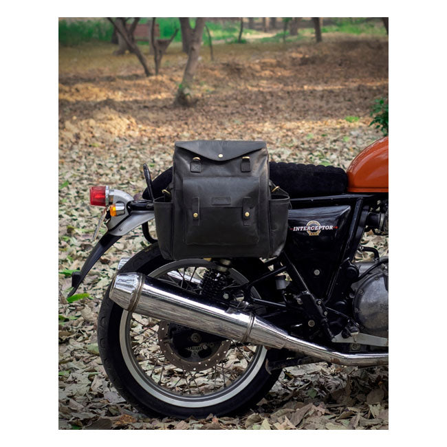 Trip Machine Vintage Leather Outlander Motorcycle Saddlebag / Backpack
