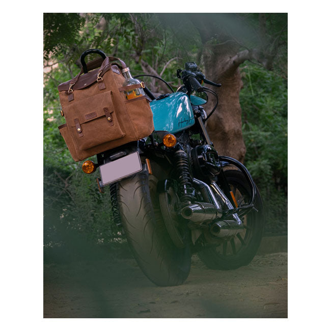 Trip Machine Vintage Leather Outlander Motorcycle Saddlebag / Backpack