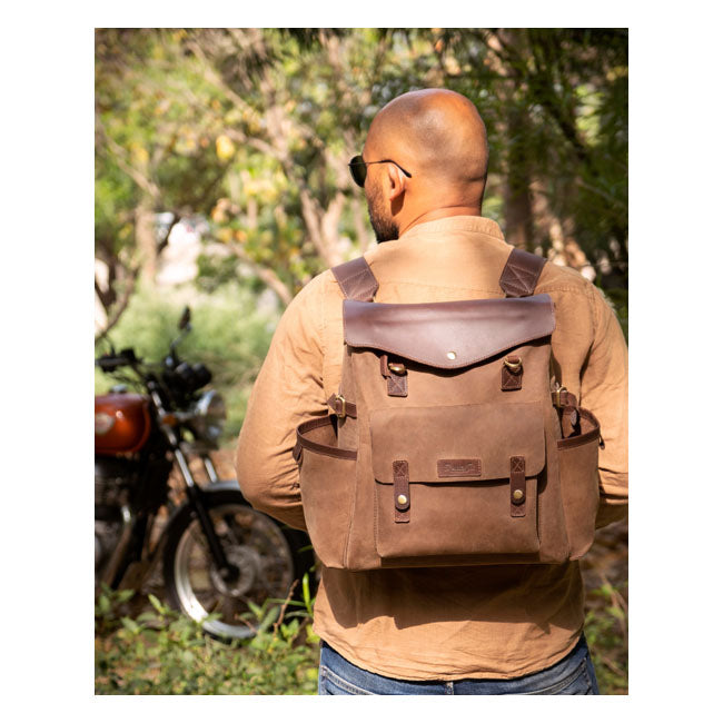 Trip Machine Vintage Leather Outlander Motorcycle Saddlebag / Backpack