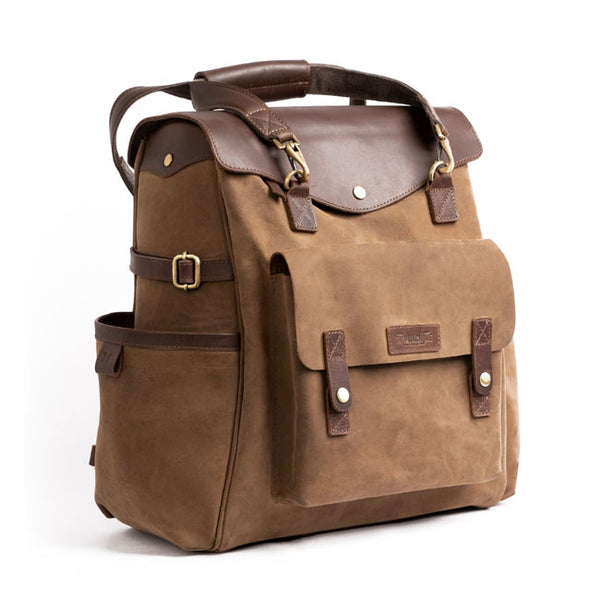 Trip Machine Vintage Leather Outlander Motorcycle Saddlebag / Backpack