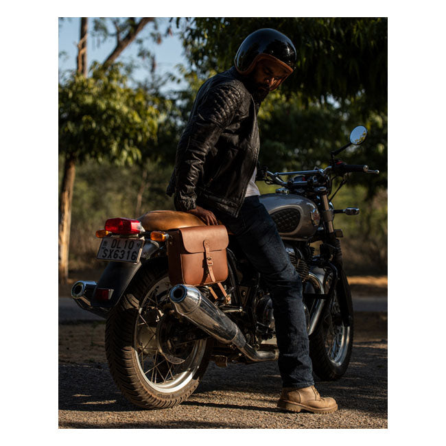 Trip Machine Classic Leather Motorcycle Saddlebag