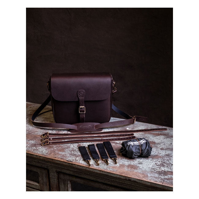 Trip Machine Classic Leather Motorcycle Saddlebag