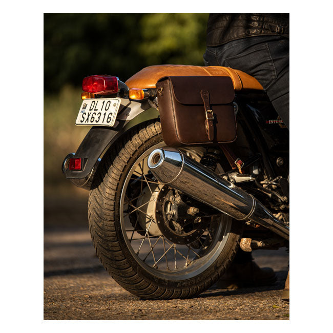 Trip Machine Classic Leather Motorcycle Saddlebag