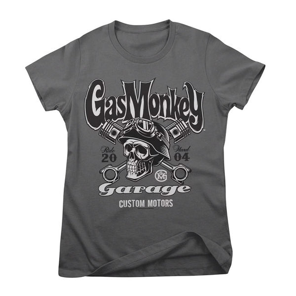 Gas Monkey Garage Custom Motors Skull Ladies T-Shirt