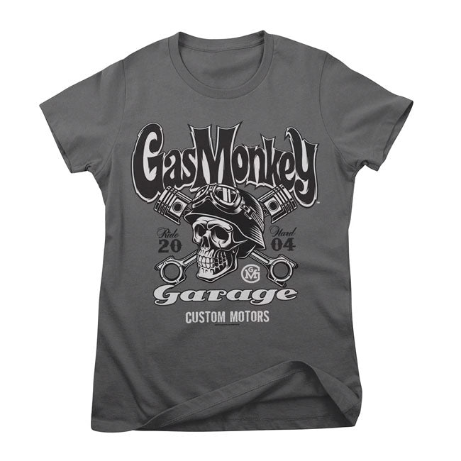 Gas Monkey Garage Custom Motors Skull Ladies T-Shirt