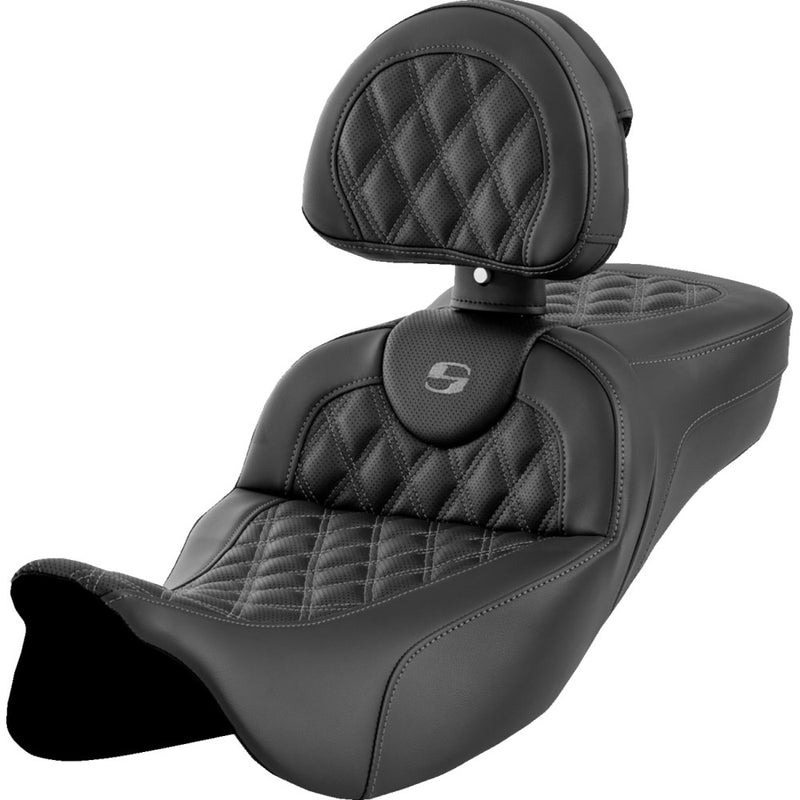 Saddlemen Roadsofa Extended Reach Lattice Stitch Seat for Harley