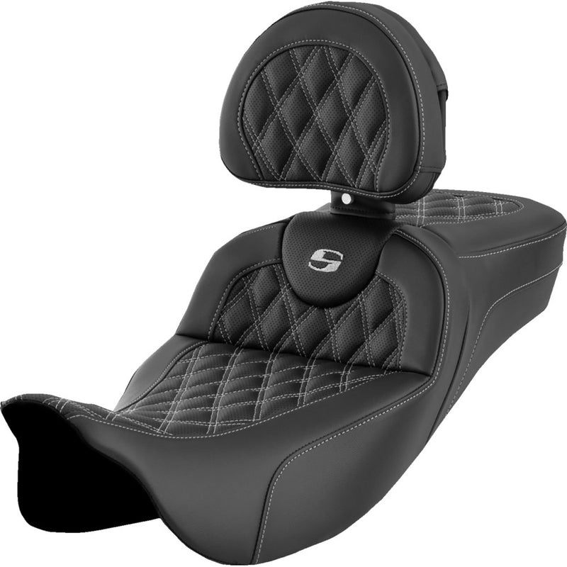 Saddlemen Roadsofa Extended Reach Lattice Stitch Seat for Harley