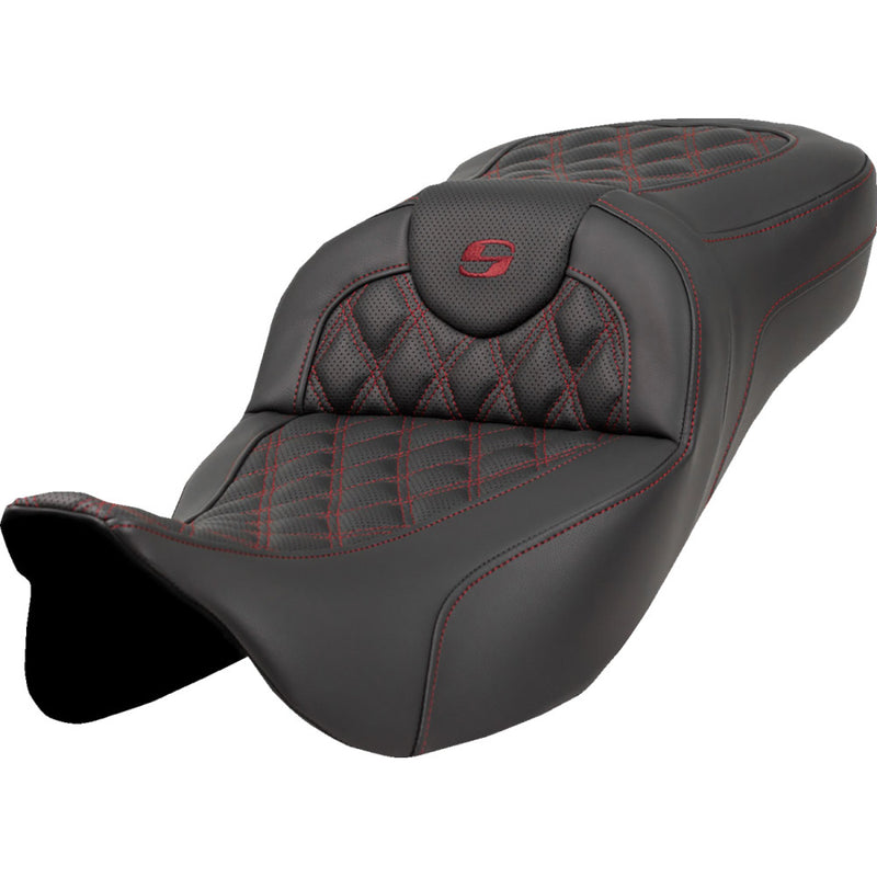 Saddlemen Roadsofa Extended Reach Lattice Stitch Seat for Harley