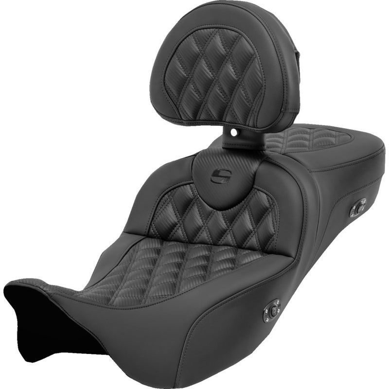 Saddlemen Roadsofa Extended Reach Lattice Stitch Seat for Harley