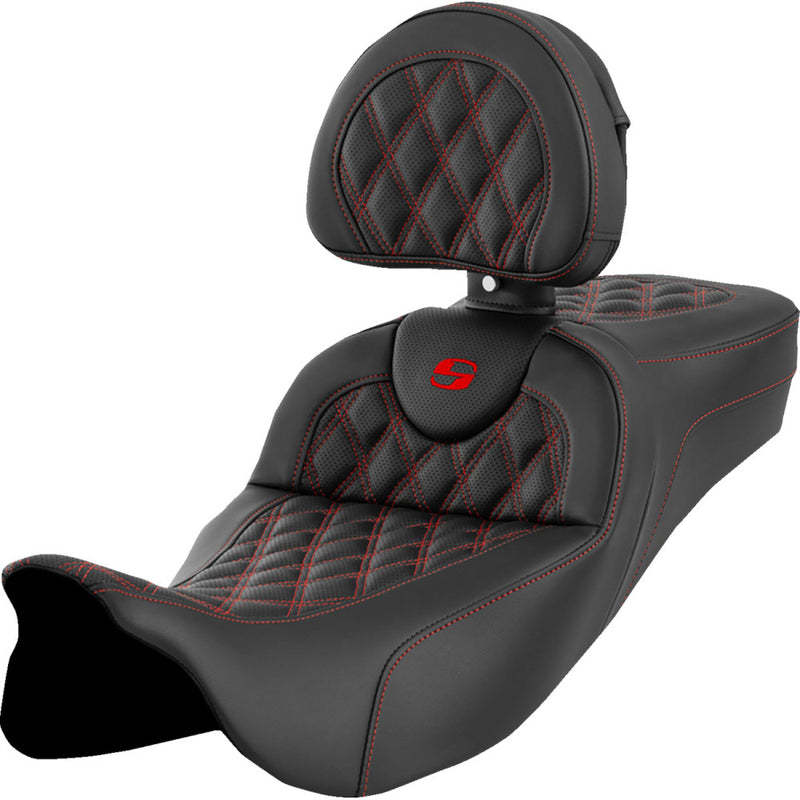 Saddlemen Roadsofa Extended Reach Lattice Stitch Seat for Harley