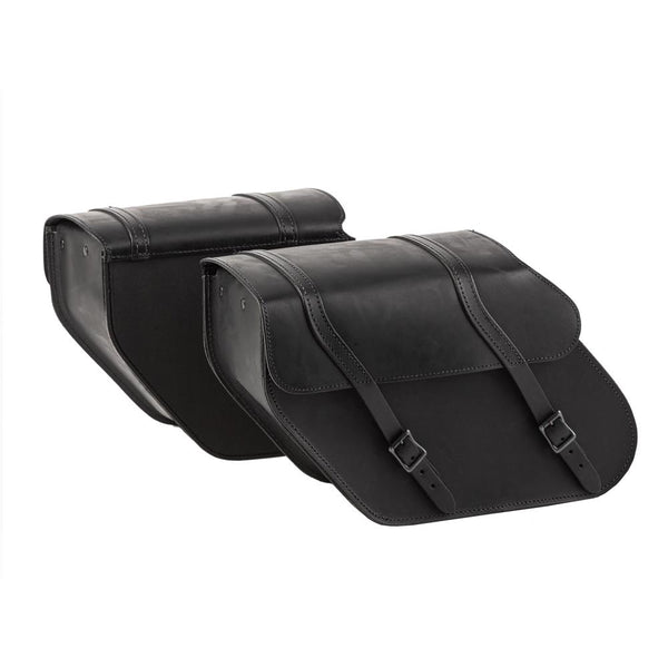 Ledrie Reinforced Rigid Leather 24L Motorcycle Saddlebag Set