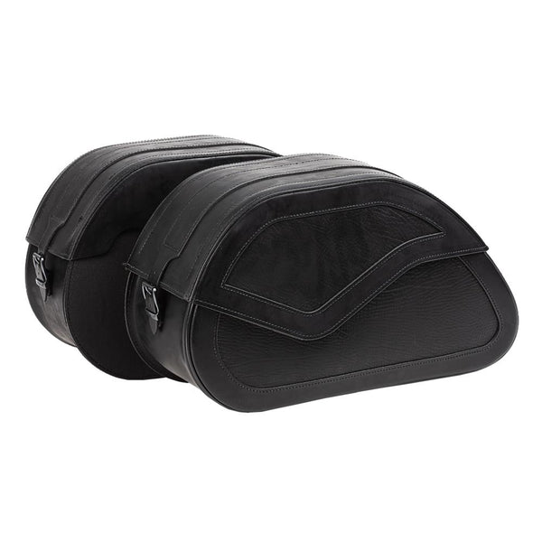 Ledrie Reinforced Rigid Leather 54L Motorcycle Saddlebag Set