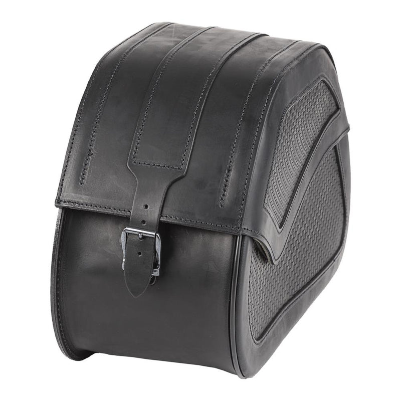 Ledrie Reinforced Rigid Leather 54L Motorcycle Saddlebag Set
