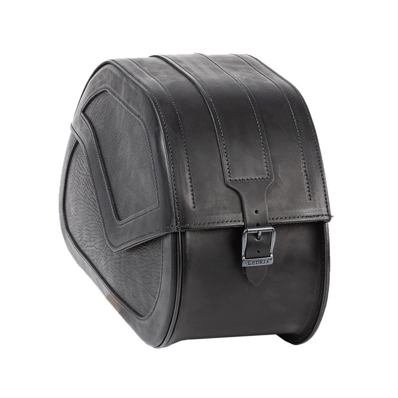 Ledrie Reinforced Rigid Leather 54L Motorcycle Saddlebag Set
