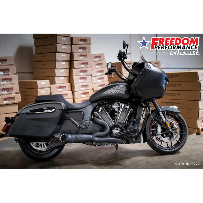 Freedom Performance Shorty Turn Out Straight Cut 2-into-1 Exhaust for Indian