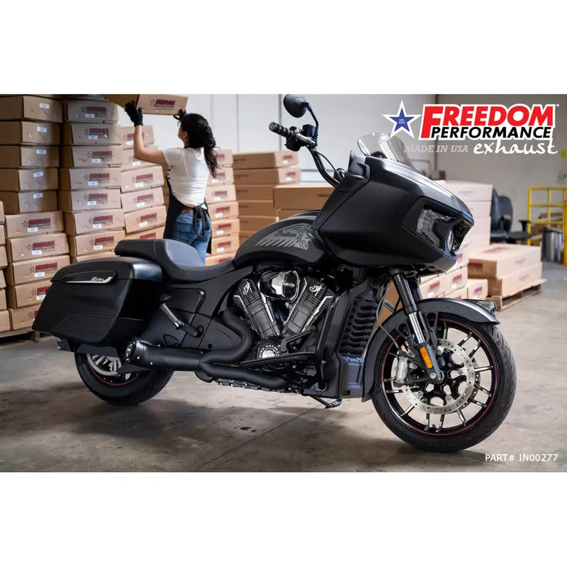 Freedom Performance Shorty Turn Out Straight Cut 2-into-1 Exhaust for Indian