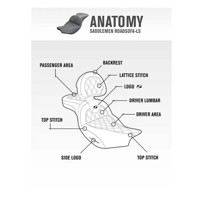 Saddlemen Roadsofa Tuck-n-Roll Seat for Harley