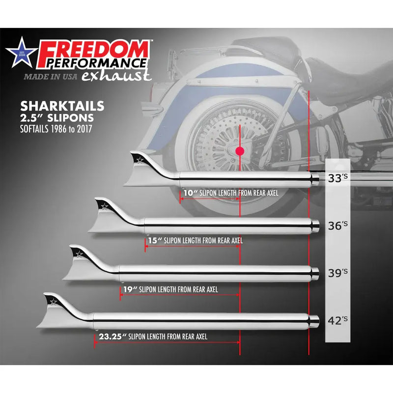 Freedom Performance Sharktail True Duals Exhaust for Harley