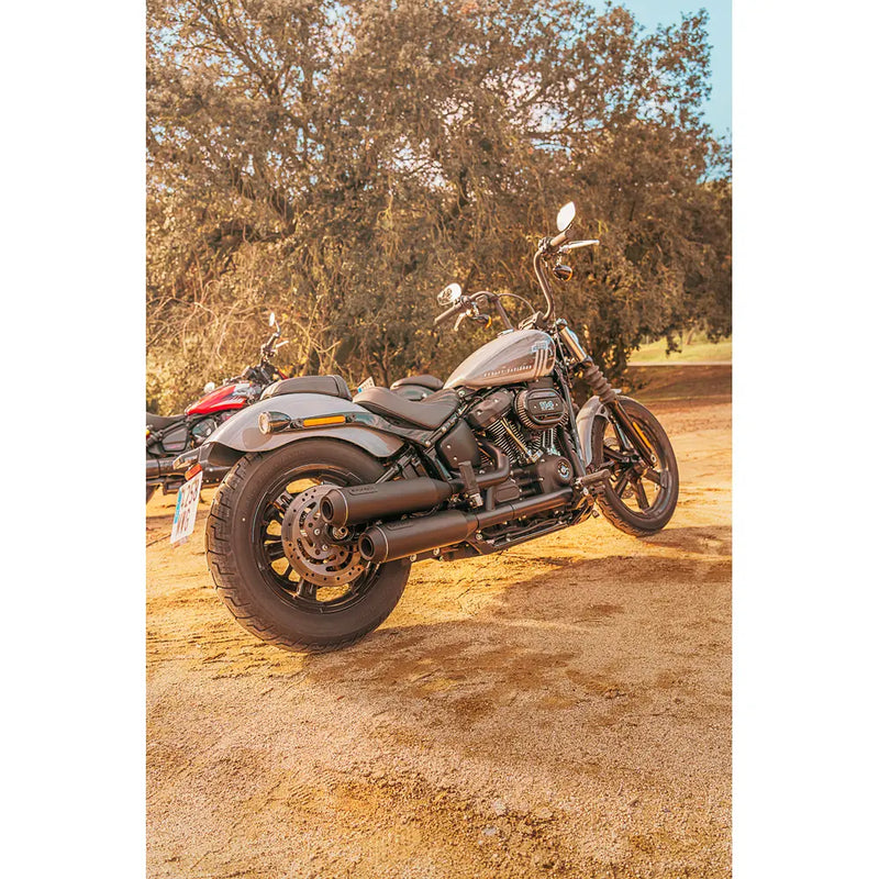 Black Duck Bombardier EC Euro Approved Slip-On Mufflers for Harley