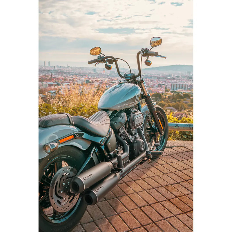 Black Duck Bombardier EC Euro Approved Slip-On Mufflers for Harley
