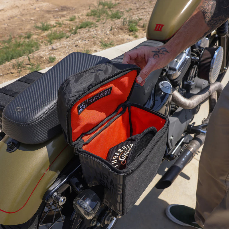 Thrashin Supply Mini Essential 8L Throw-Over Motorcycle Saddlebag Set