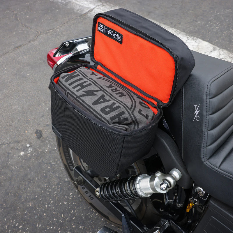 Thrashin Supply Essential Base 10L Throw-Over Motorcycle Saddlebag Set