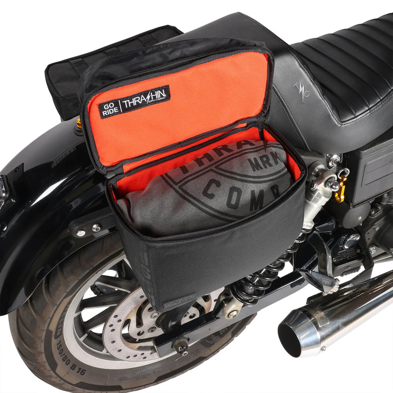 Thrashin Supply Essential Base 10L Throw-Over Motorcycle Saddlebag Set