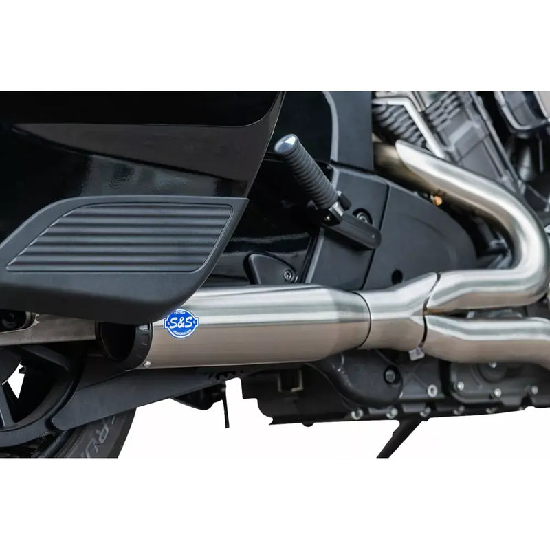 S&S Qualifier Stainless Steel 2-into-1 Exhaust System for Indian