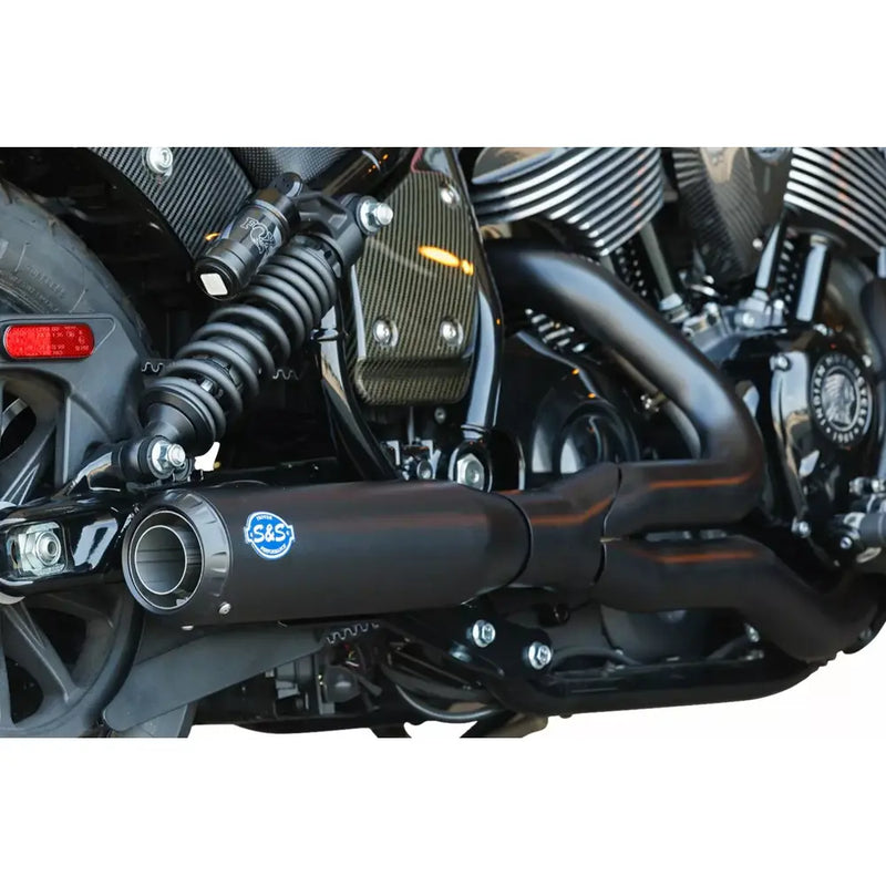 S&S Qualifier Stainless Steel 2-into-1 Exhaust System for Indian