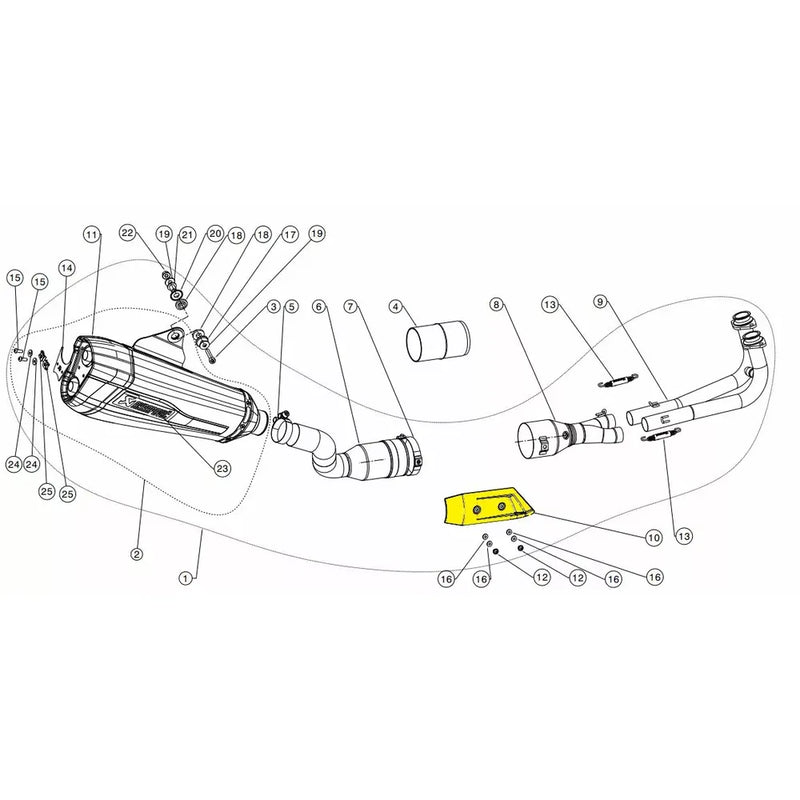 Akrapovic Replacement Muffler / Exhaust Heat Shield P-HSYA14