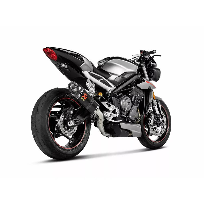 Akrapovic Slip-On Series Muffler for Triumph 17-19 Street Triple 765 S / R / RS (Carbon muffler with carbon end cap) (S-T7SO2-APC)