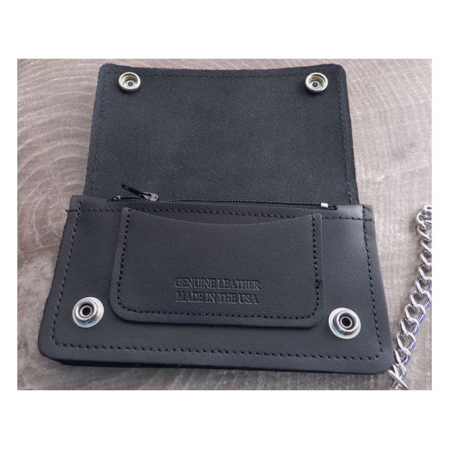 Amigaz Black Leather Buffalo Biker Chain Wallet