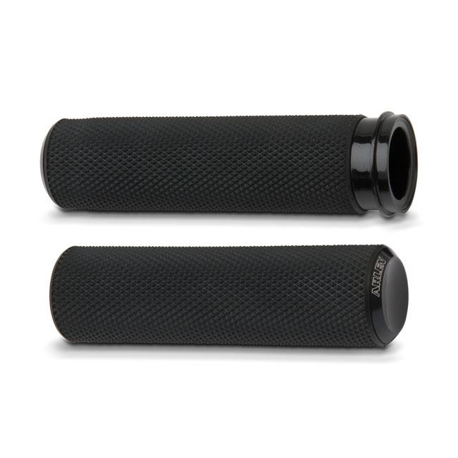 Arlen Ness Knurled Fusion Motorcycle Grips HD Black