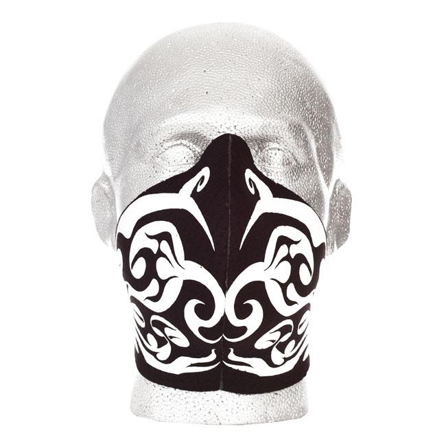 Bandero Biker Face Mask Tribal Flames White