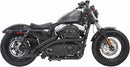 Bassani Sweeper Radial Exhaust System for Harley 14-22 XL Sportster (excl. 1200 C / CX / T) / Black with black heat shields  - Customhoj