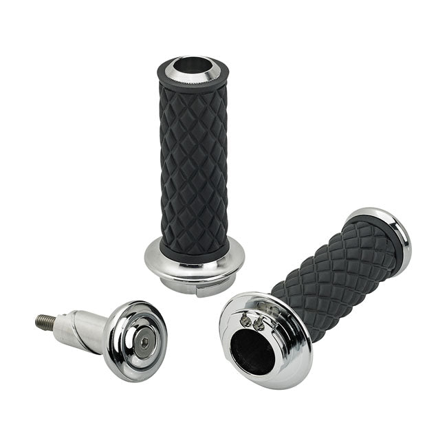 Biltwell Alumicore Grips HD Chrome Grip Set