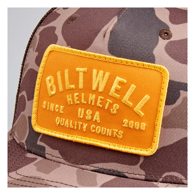 Biltwell Bark Snap Back Cap Brown Camo