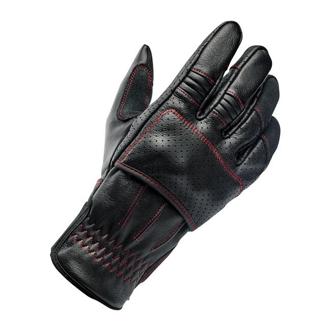 Biltwell Borrego Motorcycle Gloves Black/Redline / XS