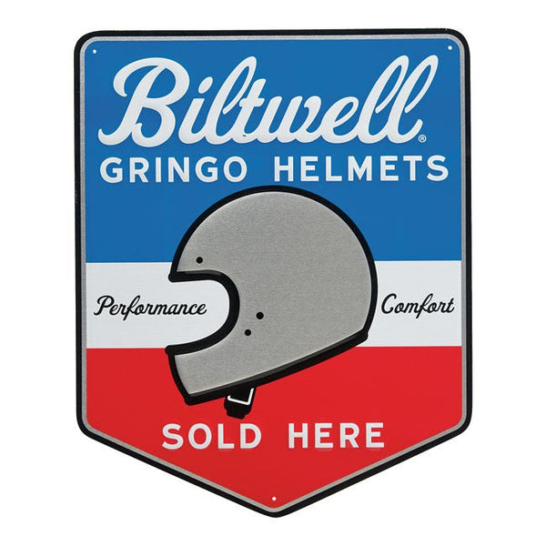 Biltwell Gringo Shop Sign Red/White - Customhoj