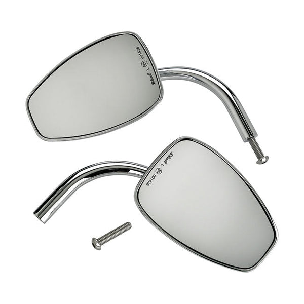 Biltwell Utility Motorcycle Mirror Set Teardrop Perch-Mount Chrome