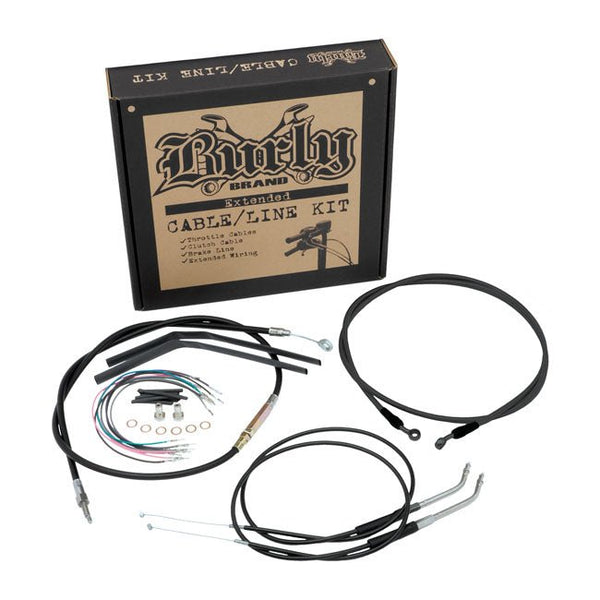 Burly Apehanger Cable/Line Kit for Dyna 12 - 17 FXD (non - ABS single disc) 12" - Customhoj