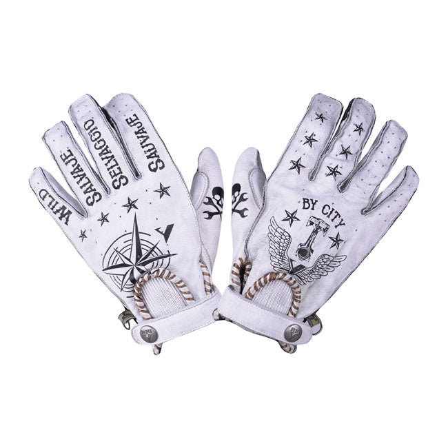 By City Gloves White / XS By City Second Skin Tattoo Motorcycle Gloves Customhoj