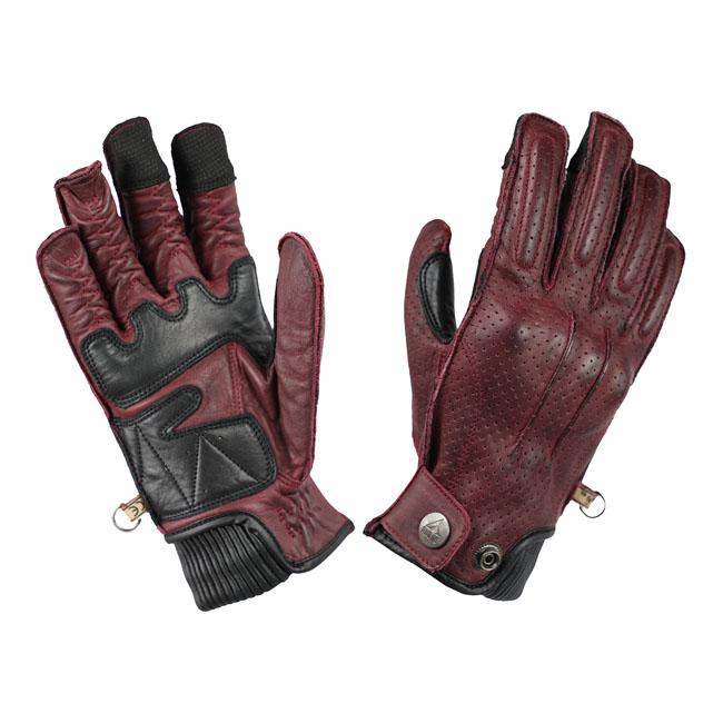 By City Oxford Motorcycle Gloves Burgundy / XS