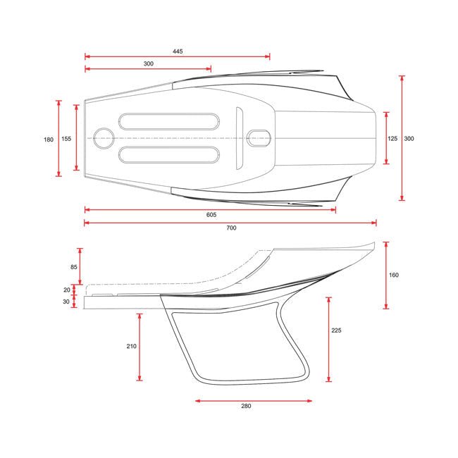 C-Racer Flat Racer SCR141 Seat Black