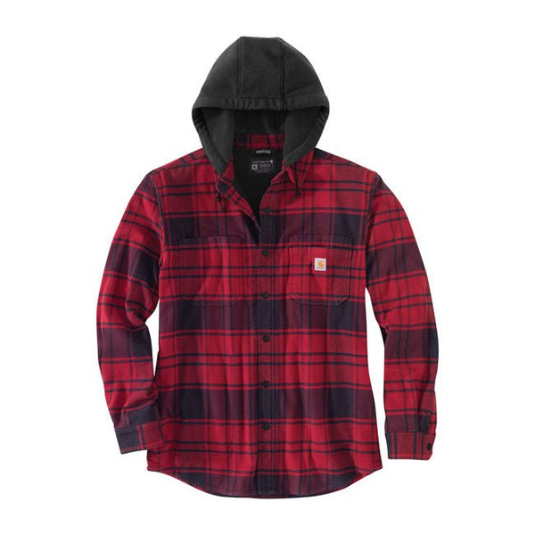 Carhartt Flannel Hooded Shirt Oxblood S